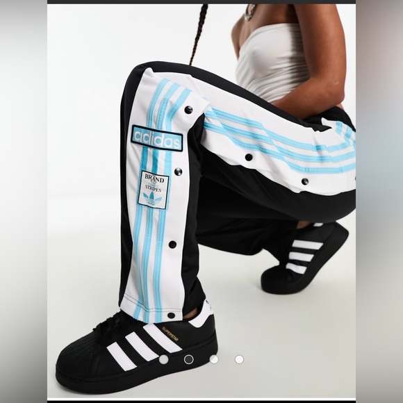 adidas Originals adibreak trousers in black and blue - Picture 2 of 8